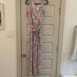 J. McLaughlin Floral Jumpsuit in Blue and Pink